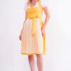 Midi Dirndl 65 cm gelb weiß Lisanne 014968 ~ 44