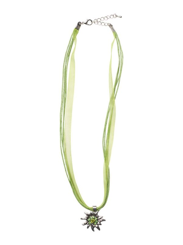 Collier mit Edelweissanhänger 000157 ~ hellgrün