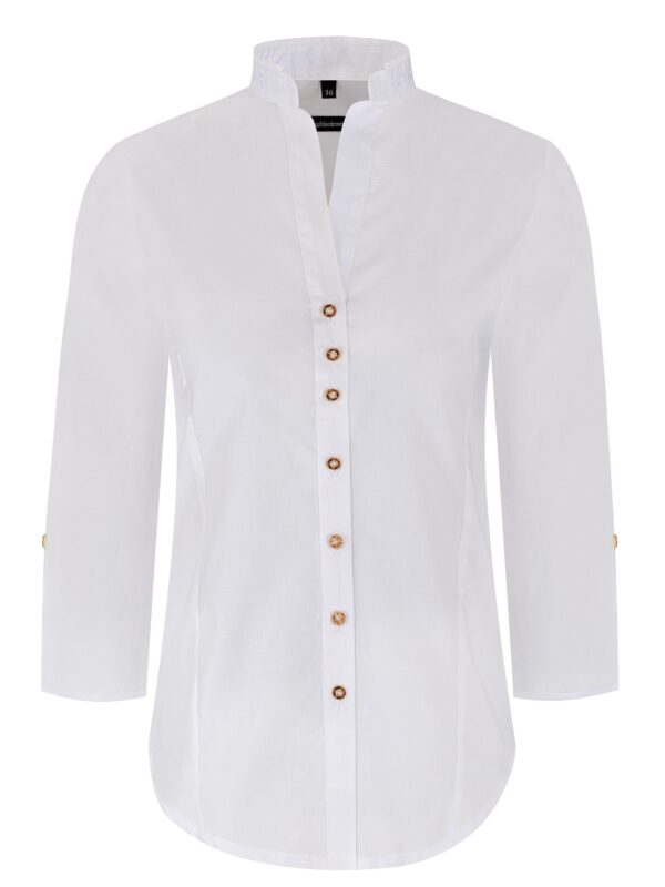 Trachtenbluse aus Baumwolle ~ weiß ~ 50