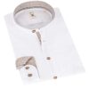 Trachtenhemd extralang weiß braun 007090 - slimfit ~ XS