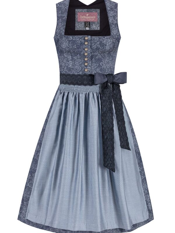 Midi Dirndl 70 cm blaugrau Nouria 016588 ~ 44