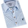 Trachtenhemd hellblau kariert (slim fit) ~ 46