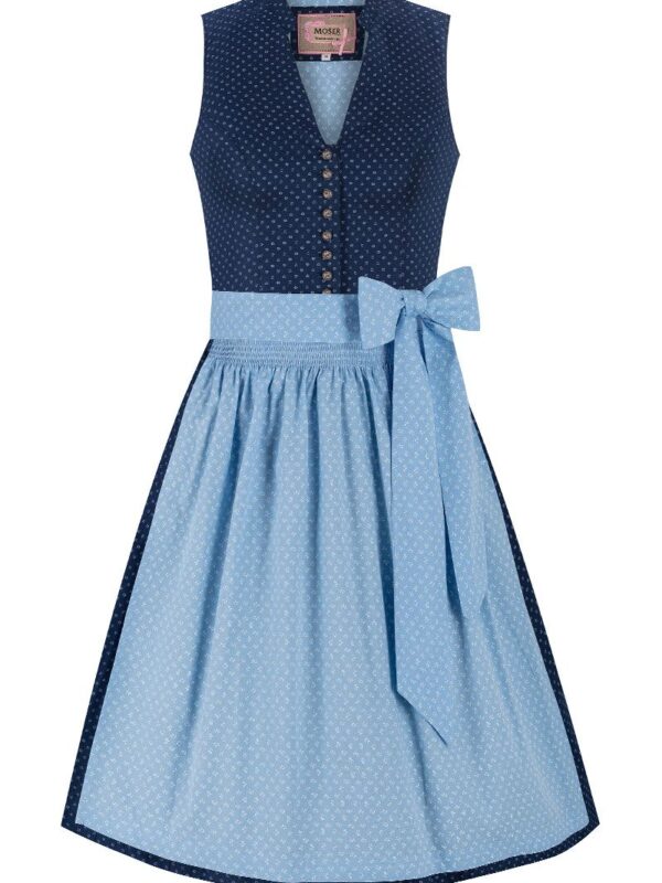 Mini Dirndl 60 cm dunkelblau hellblau Valentina 014423 ~ 44