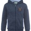 Kinder Kapuzen-Sweatjacke jeansblau mit Hirschstickerei Ruben 001579 ~ 86