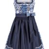 Mini Dirndl 60 cm weiß dunkelblau geblümt Emilia 014956 ~ 36