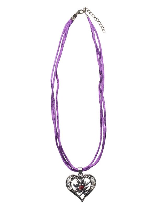 Collier mit Herzanhänger 000156 ~ lila
