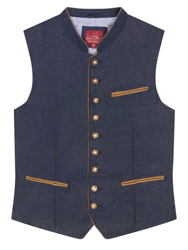 Trachtenweste marineblau Leinen Kent 007715 ~ 44