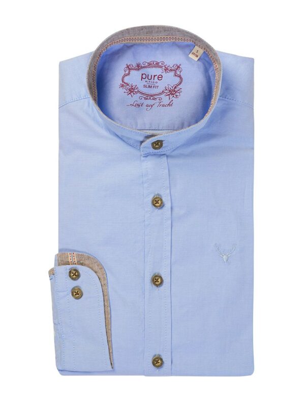 Trachtenhemd langarm hellblau Georg 008981 - slimfit ~ S