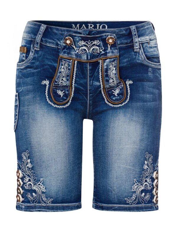 Damen Trachtenjeans kurz blau Stretch Franziska 005131 ~ 34