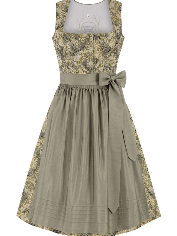 Dirndl in Leinenoptik (70 cm) ~ 36 ~ salbei
