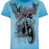 Trachtenshirt kurzarm blau bedruckt Till 009417 ~ S
