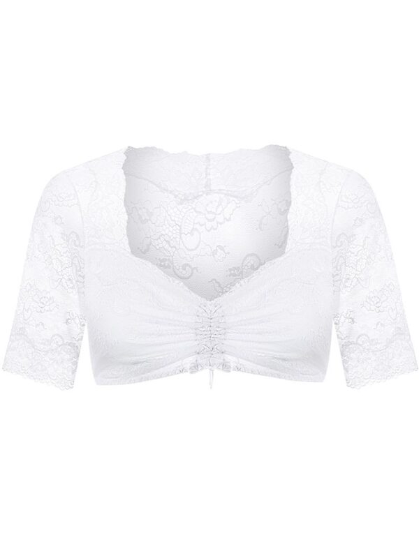 Dirndlbluse Spitze weiß Stretch Verena 012892 ~ 36