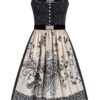 Midi Dirndl 70 cm schwarz creme Gloria 015481 ~ 46