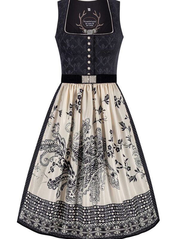Midi Dirndl 70 cm schwarz creme Gloria 015481 ~ 46