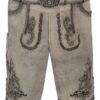 Lederhose kurz mit Gürtel grau Luis 015663 ~ 62