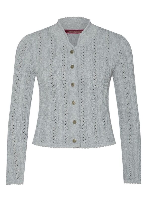 Trachten Strickjacke hellgrau Franzi 009526 ~ 44