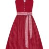 Midi Dirndl 65 cm rot weiß Odilia 014660 ~ 44