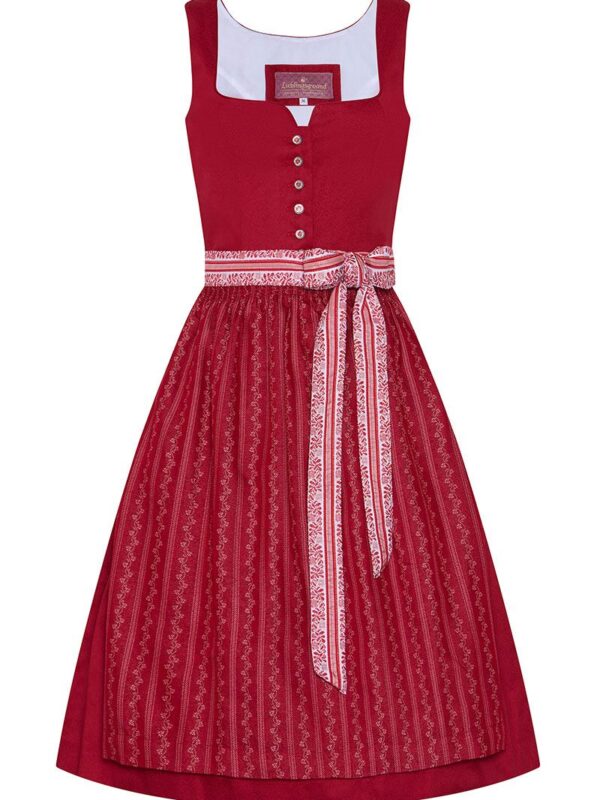 Midi Dirndl 65 cm rot weiß Odilia 014660 ~ 44