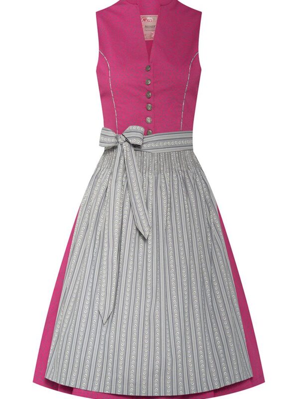 Midi Dirndl 65 cm beere grau Matilda 007858 ~ 34