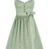 Midi Dirndl 65 cm salbei gemustert Antonia 014656 ~ 38