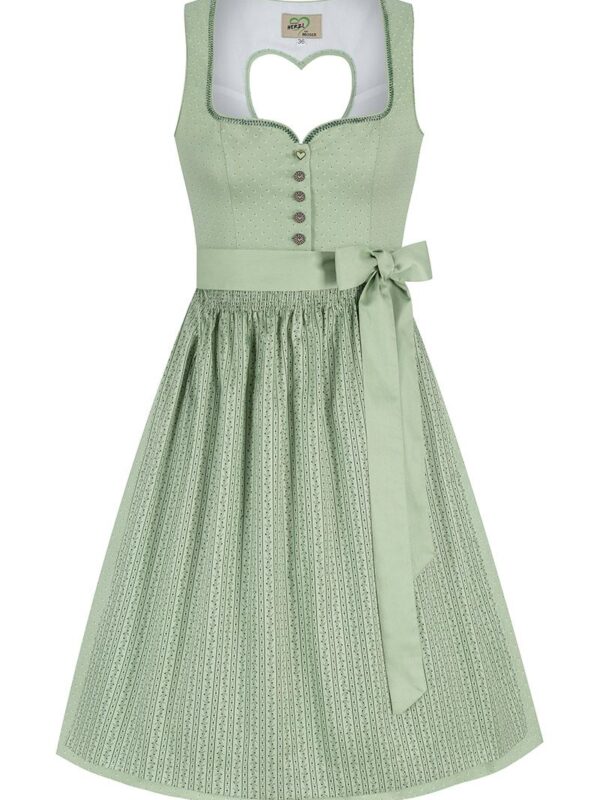 Midi Dirndl 65 cm salbei gemustert Antonia 014656 ~ 38