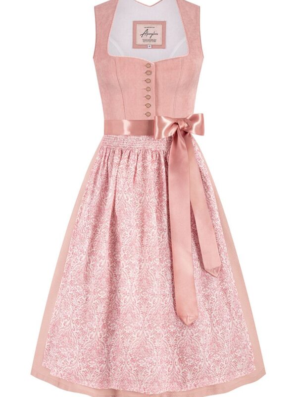 Midi Dirndl 70 cm altrosa Samtcord Rosalie 017125 ~ 40