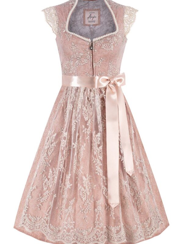 Midi Dirndl 70 cm altrosa creme Astrid 015867 ~ 32