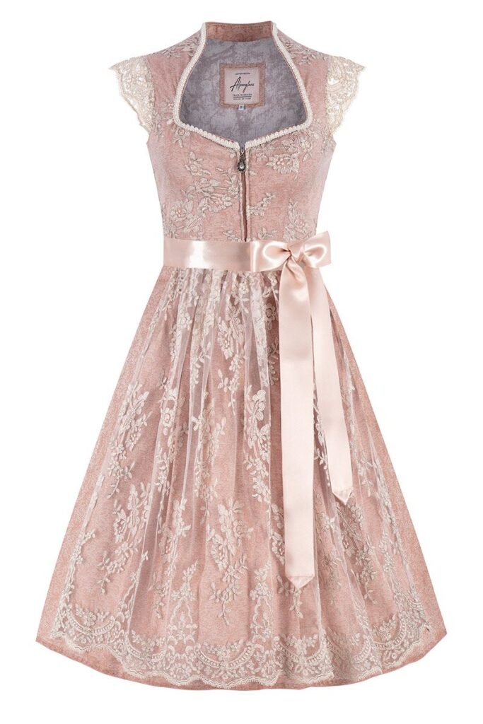 Midi Dirndl 70 cm altrosa creme Astrid 015867 ~ 32