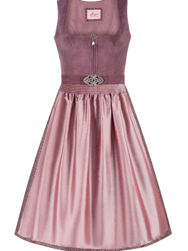 Midi Dirndl 70 cm mauve altrosa Samt Pascal 015079 ~ 46