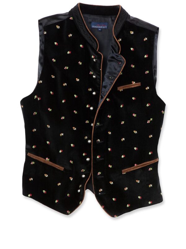 Trachtenweste schwarz mit Stickerei Calzado 114183 ~ 54