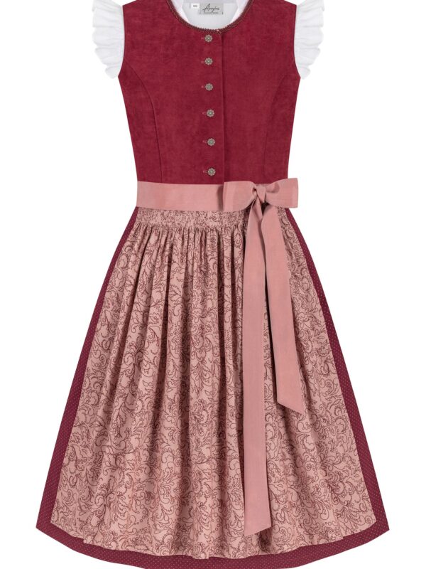 Kinderdirndl ROSALIE ~ 128 ~ dunkelrot