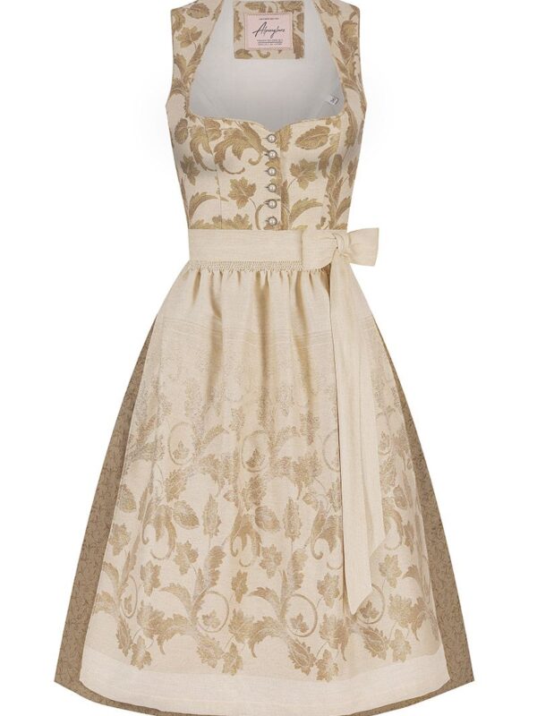 Midi Dirndl 70 cm creme gold Luna 012214 ~ 44