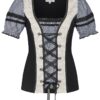 Trachtenmieder schwarz kariert Landhaus Efia 011535 ~ 48