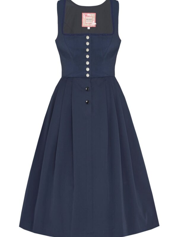 Midi Dirndl 70cm Gastro dunkelblau Stretch Babette 006872 ~ 38