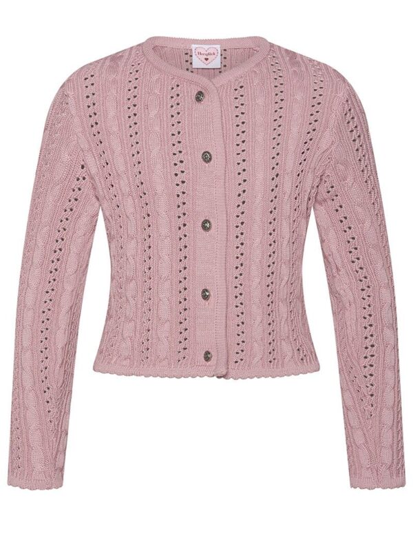 Mädchen Trachten Strickjacke altrosa Modell: Lilly 009521 ~ 176