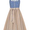Dirndl lang 80 cm hellblau beige Nicoletta 005207 - limitiert ~ 40