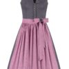 Midi Dirndl 65 cm grau altrosa Stretch Paula 010381 ~ 34