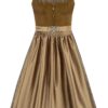 Midi Dirndl 70 cm olivbraun taupe Samt Pascal 015077 ~ 48