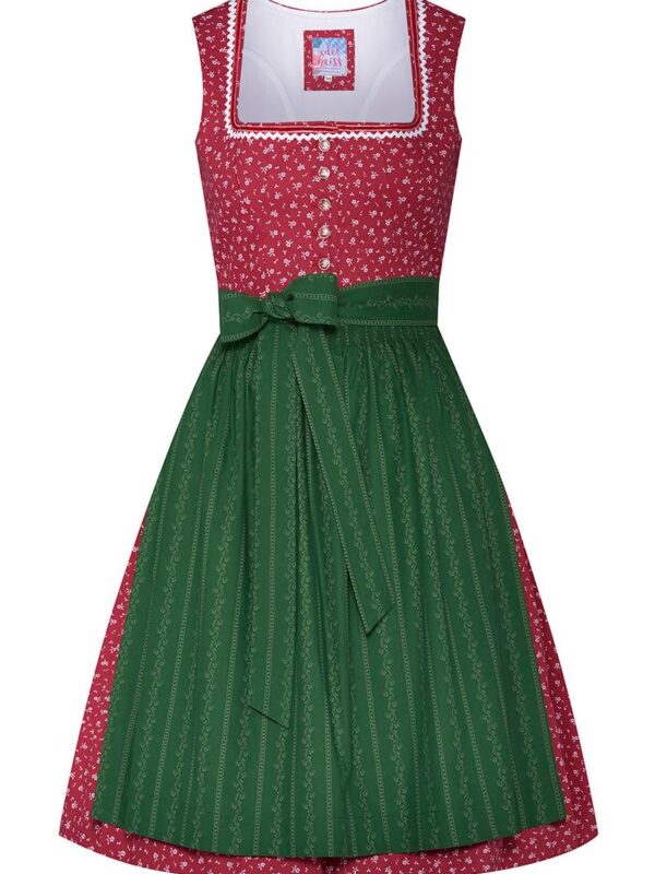 Mini Dirndl 60 cm rot grün Laureen 009197 ~ 36