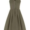 Midi Dirndl 65 cm Gastro oliv Stretch Viona 013191 ~ 42