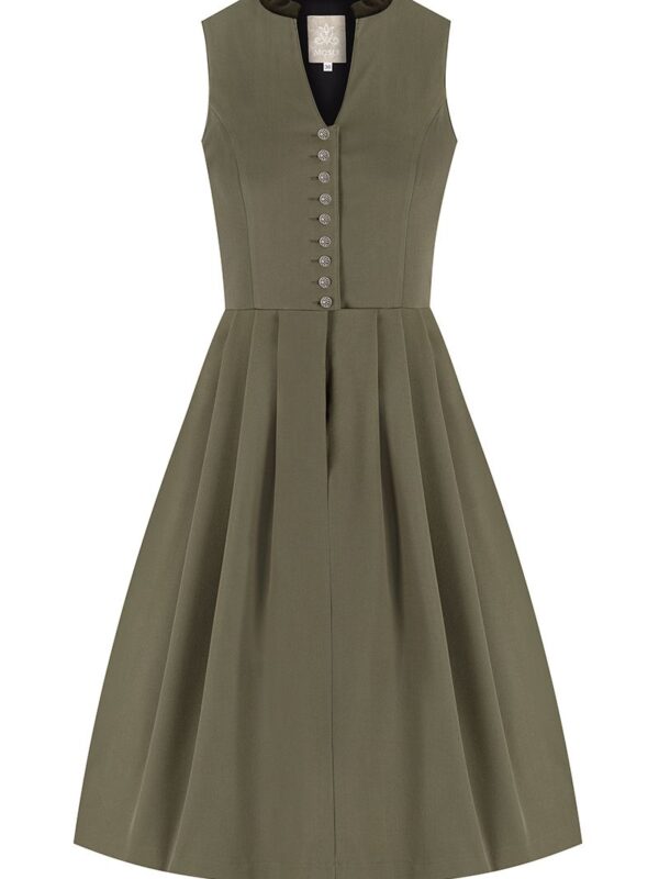 Midi Dirndl 65 cm Gastro oliv Stretch Viona 013191 ~ 42