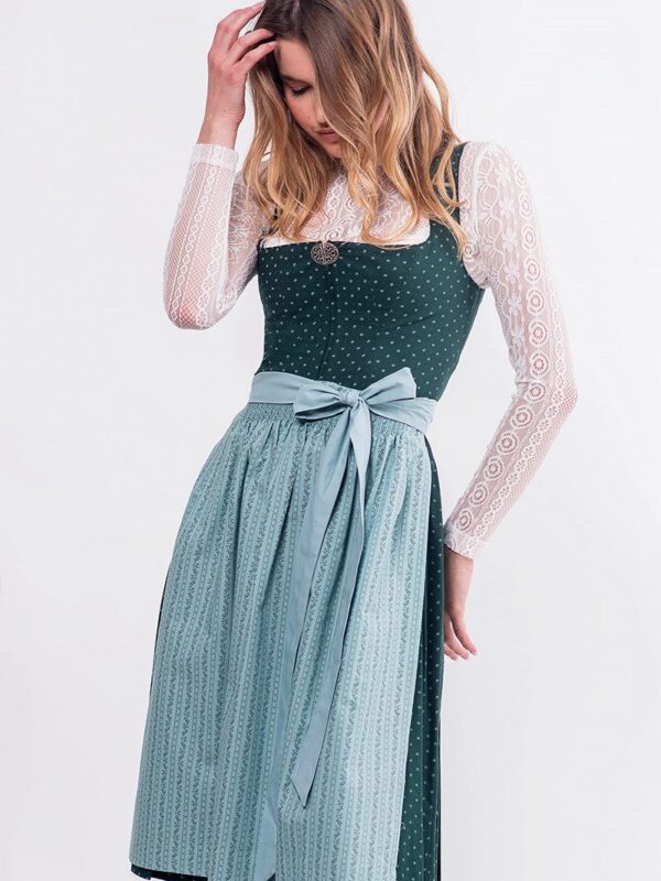 Midi Dirndl 65 cm dunkelgrün mint Frieda 016557 ~ 48