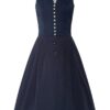 Midi Dirndl 65 cm Gastro dunkelblau Viona 006946 ~ 40