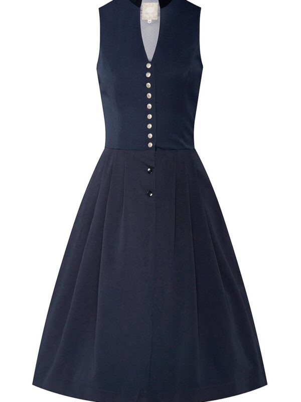 Midi Dirndl 65 cm Gastro dunkelblau Viona 006946 ~ 40
