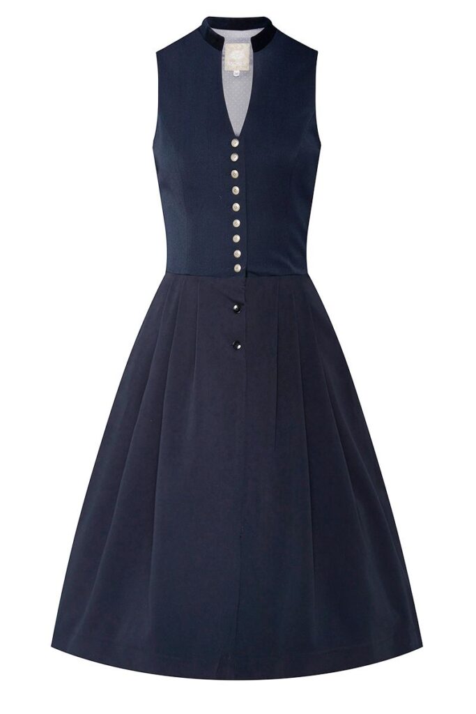 Midi Dirndl 65 cm Gastro dunkelblau Viona 006946 ~ 40