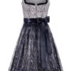 Midi Dirndl 70 cm grau metallic blau Joline 015942 ~ 38