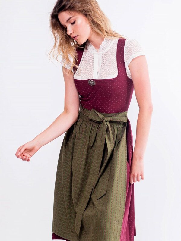 Midi Dirndl 65 cm beere oliv Frieda 016555 ~ 48