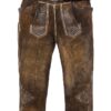 Lederhose kniebund mit Gürtel antik-braun Schönsee 110794 ~ 50
