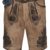 Lederhose kurz mit Gürtel eiche gespeckt Braumeister 007826 ~ 52