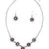 Schmuckset - Collier & Ohranhänger 000160 ~ rosa